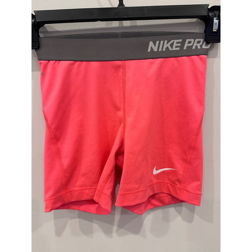 Nike Pro Compression Shorts Women's Small S Pink Gray Waistband Dri-FIT